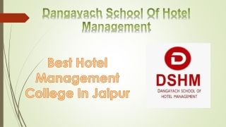 dangayach school of hotel management