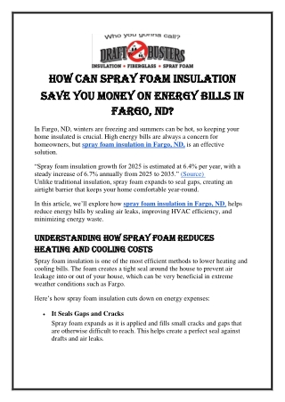 How Can Spray Foam Insulation Save You Money on Energy Bills