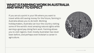 What is Farming Work in Australia and What to Expect