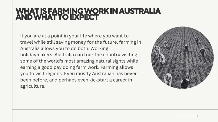 what is farming work in australia and what