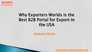 why exporters worlds is the best b the usa