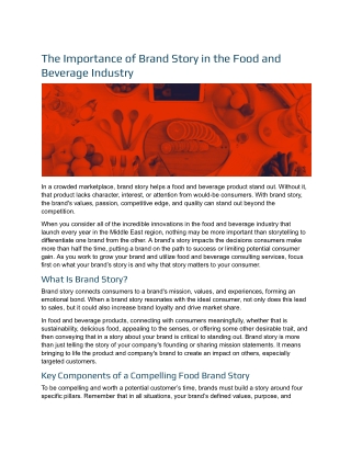 _The Importance of Brand Story in the Food and Beverage Industry.docx
