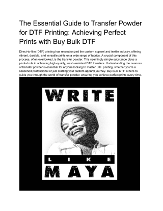 Achieving Perfect Prints with Buy Bulk DTF