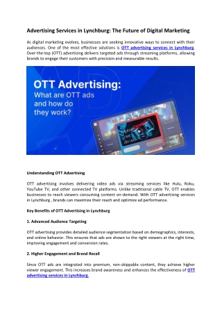 OTT advertising services in Lynchburg