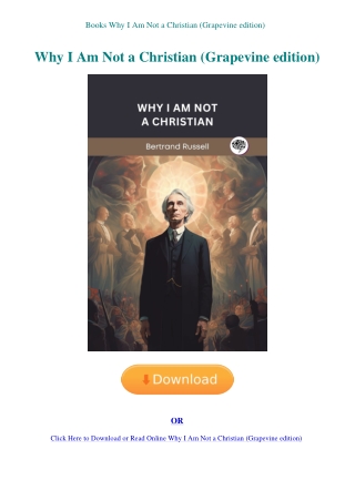Books Why I Am Not a Christian (Grapevine edition)