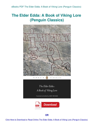 eBooks PDF The Elder Edda A Book of Viking Lore (Penguin Classics)