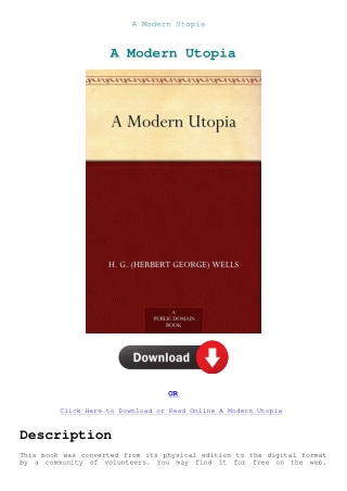 A Modern Utopia