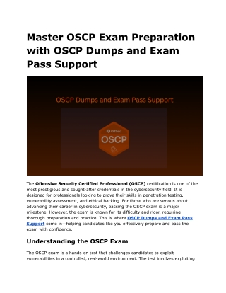 master oscp exam preparation with oscp dumps