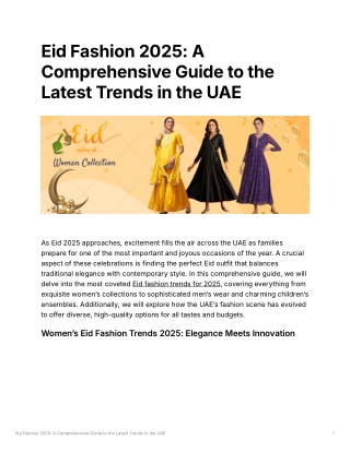 Eid Fashion 2025 A Comprehensive Guide to the Latest Trends in the UAE