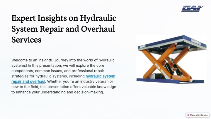 expert insights on hydraulic system repair