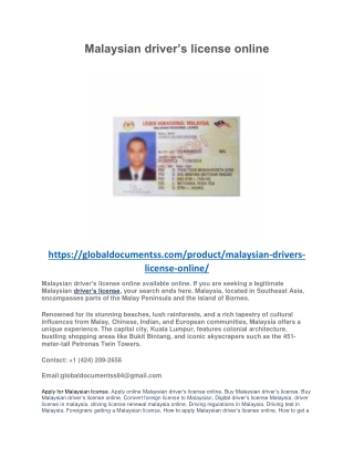 Malaysian driver PDF