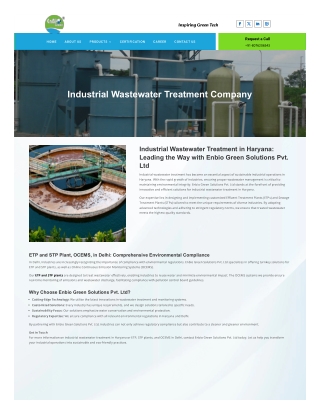 Leading Industrial Wastewater Treatment Company | Eco-Friendly Solutions