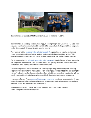 Personal trainer Longwood FL