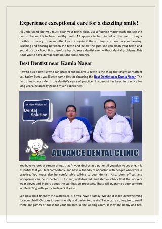 Best Dentist Near Model Town - Advance Dental Clinic