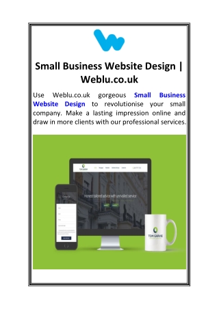 Small Business Website Design  Weblu.co.uk