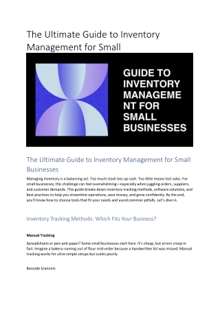 the ultimate guide to inventory management