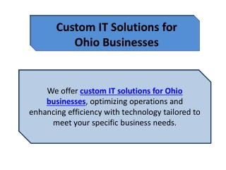Custom IT Solutions for Ohio Businesses