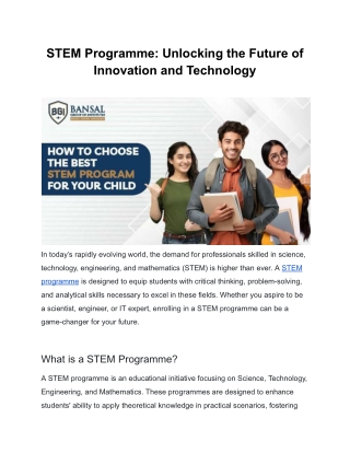 stem programme unlocking the future of innovation