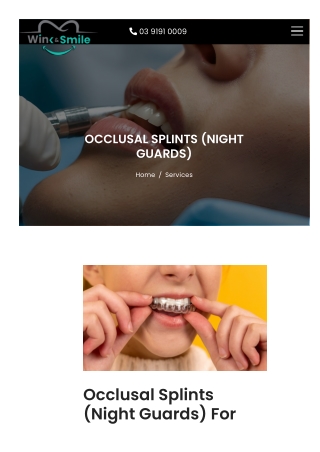 Custom Occlusal Splint (Night Guard) for Bruxism Relief Highett, VIC