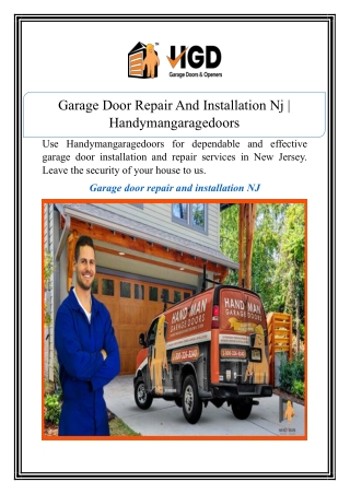 Garage Door Repair And Installation Nj | Handymangaragedoors