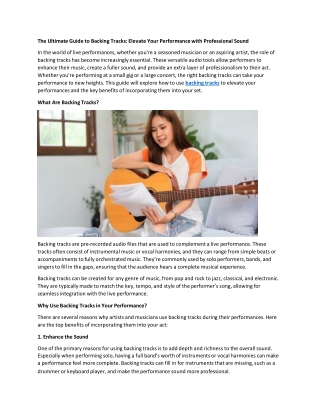 the ultimate guide to backing tracks elevate your