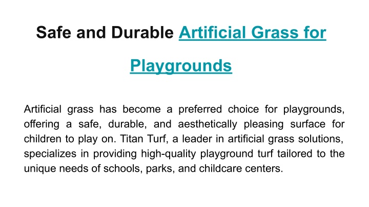 safe and durable artificial grass for