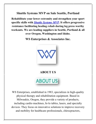 Shuttle Systems MVP on Sale Seattle, Portland