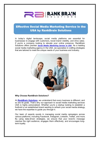 Grow Online with Social Media Marketing Service in USA