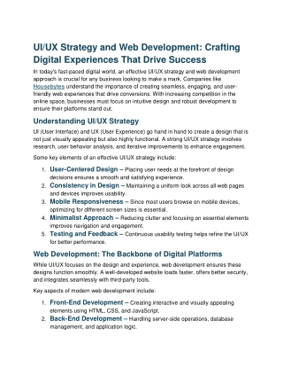 ui ux strategy and web development crafting