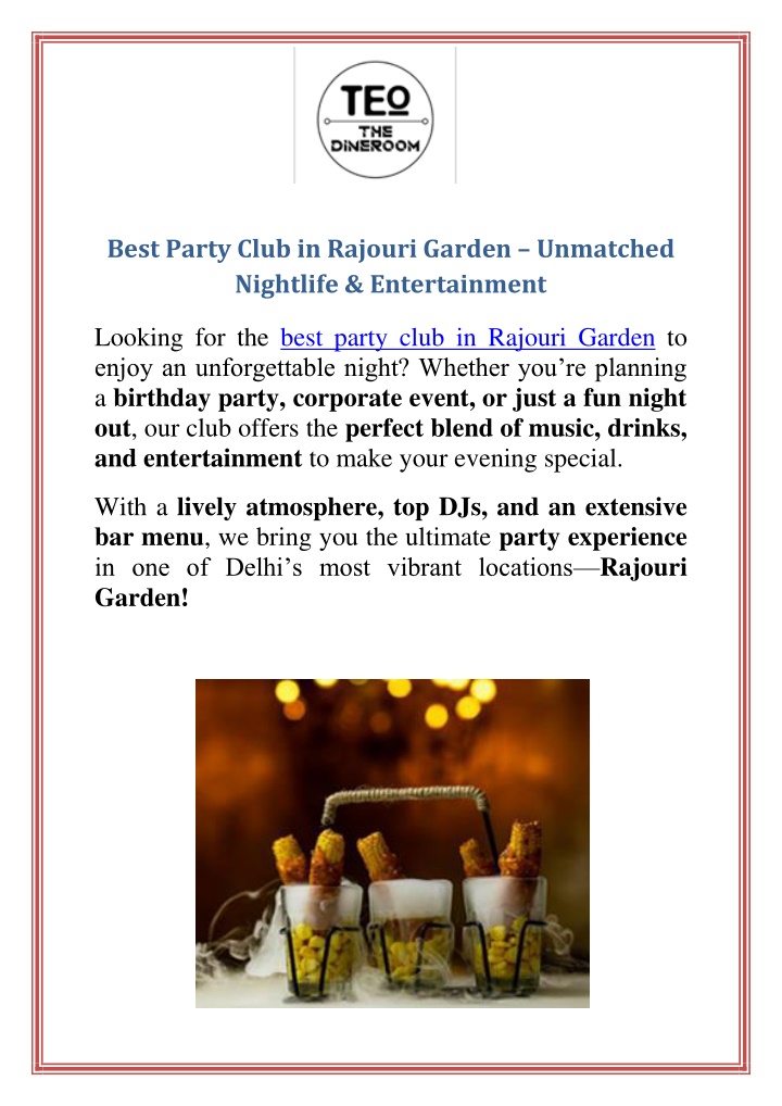 best party club in rajouri garden unmatched