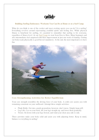 Building Surfing Endurance Workouts You Can Do at Home or at a Surf Camp