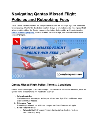 navigating qantas missed flight policies