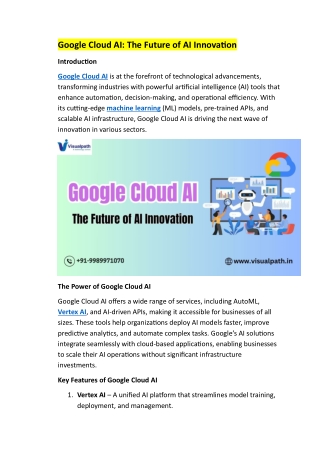 google cloud ai the future of ai innovation