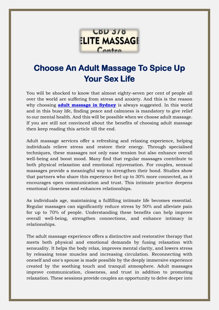 choose choose an adult massage an adult massage