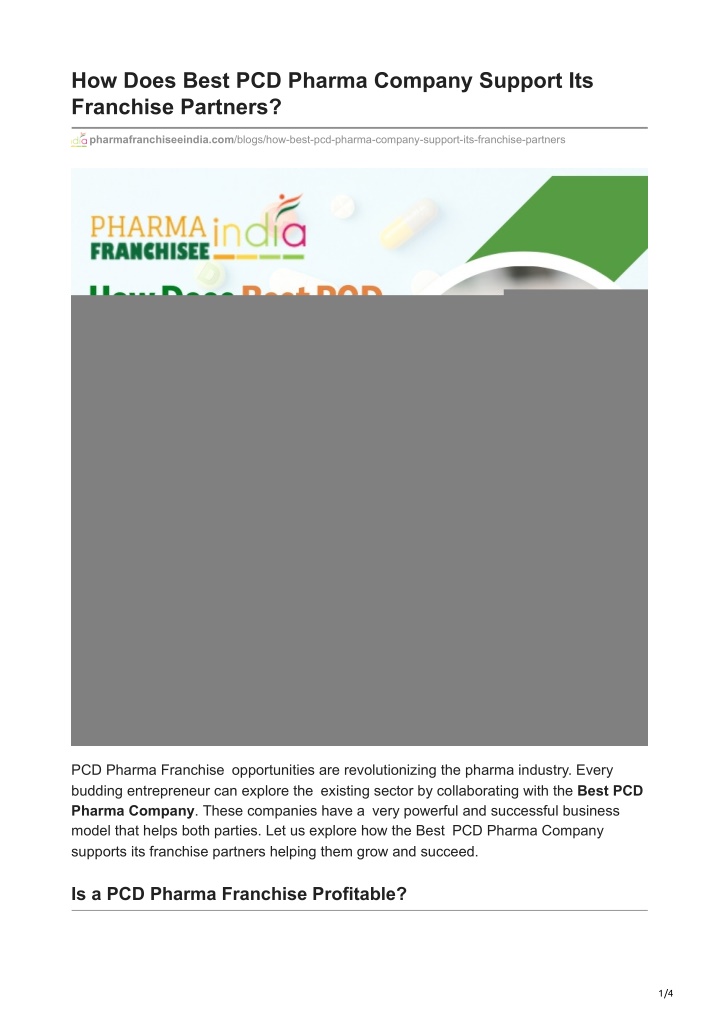 how does best pcd pharma company support