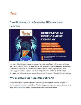 Boost Business with a Generative AI Development Company