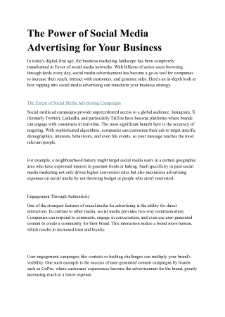 Expert Social Media Advertising and Management Services