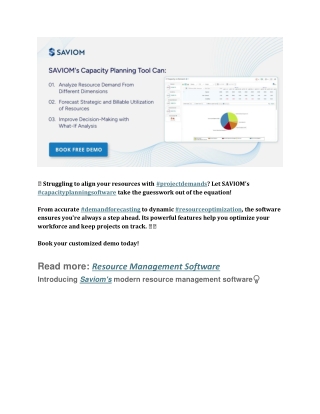 Saviom's Capacity planning tool can slideserve