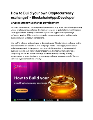 How to Build your own Cryptocurrency exchange