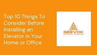 top 10 things to consider before installing