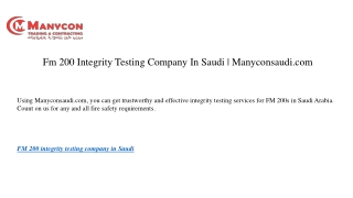 fm 200 integrity testing company in saudi