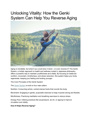 Unlocking Vitality