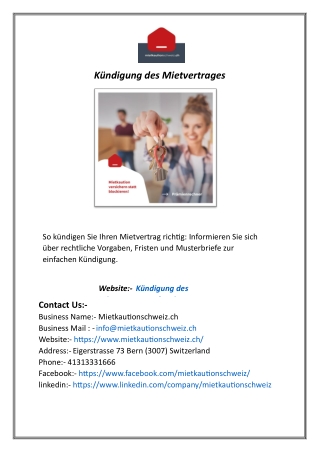 k ndigung des mietvertrages