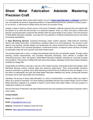 Sheet Metal Fabrication Adelaide Mastering Precision Craft