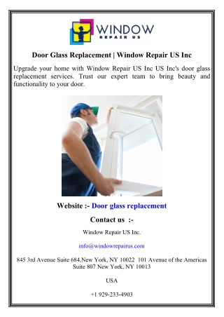 Door Glass Replacement   Window Repair US Inc