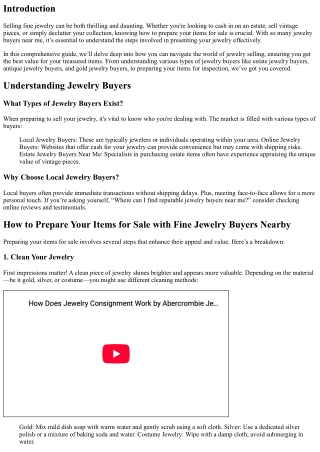 How to Prepare Your Items for Sale with Fine Jewelry Buyers Nearby