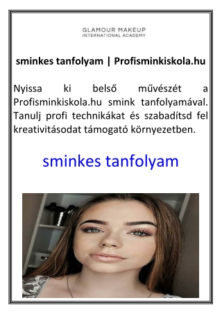 sminkes tanfolyam Profisminkiskola.hu