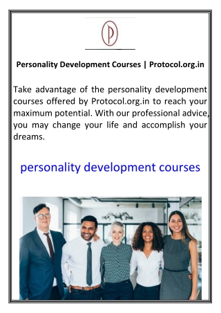 Personality Development Courses  Protocol.org.in