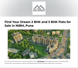 Find Your Dream 2 BHK and 3 BHK Flats for Sale in NIBM Pune | ARV New Town