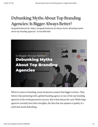 Is Bigger Always Better? Debunking Myths About Top Branding Agencies